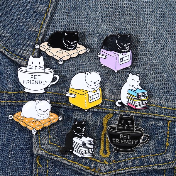 lovely cat brooches enamel pin cartoon black white kitten animals pet friendly custom metal lapel pin backpack jewelry kids gift, Gray
lovely cat brooches enamel pin cartoon black white kitten animals pet friendly custom metal lapel pin backpack jewelry kids gift, Gray