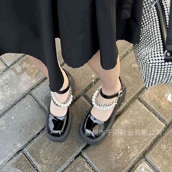 dress shoes grape mother small leather shoes women's british style uniform spice girl single pearl chain thick bottom heel ma ssm 0y7z, Black
dress shoes grape mother small leather shoes women's british style uniform spice girl single pearl chain thick bottom heel ma ssm 0y7z, Black