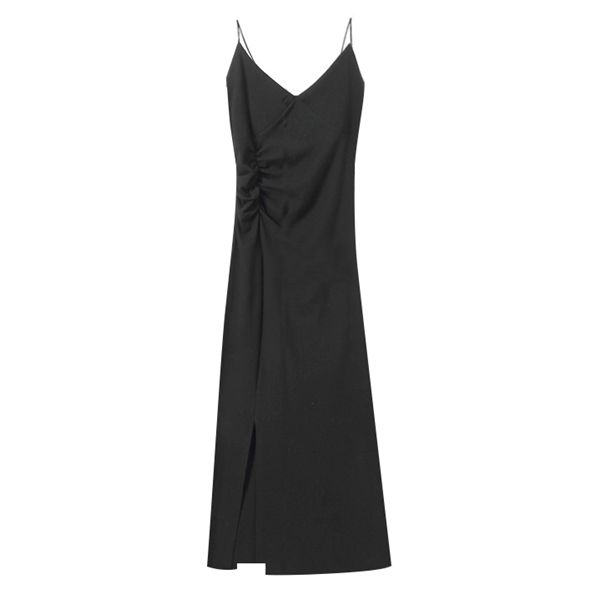 dress spring and summer new black halter skirt v collar take hepburn wind slim, Black;gray
dress spring and summer new black halter skirt v collar take hepburn wind slim, Black;gray