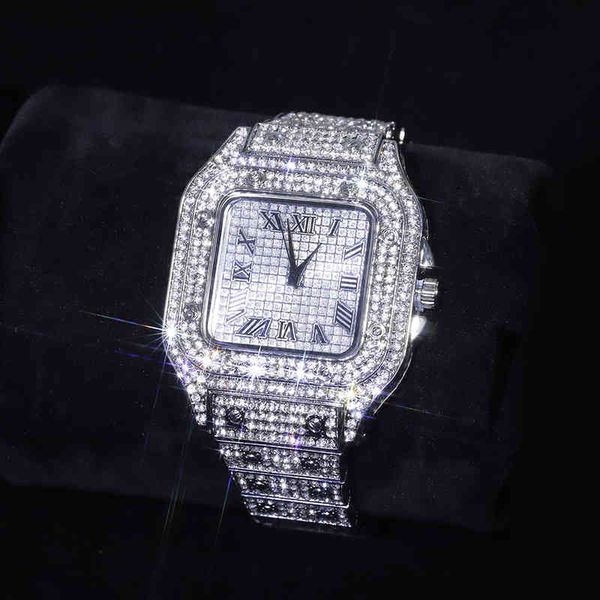 hip hop iced out men watch square diamond quartz luxury mens wrist watch gold roman calendar steel clock relogio masculino, Slivery;brown
hip hop iced out men watch square diamond quartz luxury mens wrist watch gold roman calendar steel clock relogio masculino, Slivery;brown