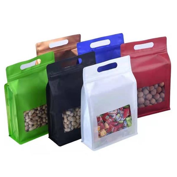 50pcs zip lock stand up colorful mylar foil bag with clear window resealable reusable tear notch food doypack snack dry fruit w220427
50pcs zip lock stand up colorful mylar foil bag with clear window resealable reusable tear notch food doypack snack dry fruit w220427