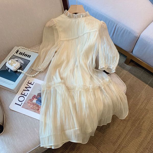 elegant half sleeve mess dress women chiffon lacework french cosy lovely loose thin simple folds fairy dress summer clothing, Black;gray
elegant half sleeve mess dress women chiffon lacework french cosy lovely loose thin simple folds fairy dress summer clothing, Black;gray