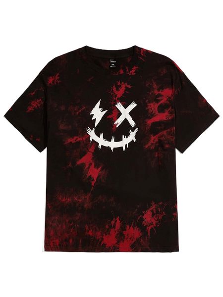 extended sizes men cartoon face print tie dye tee v9vc#, White;black
extended sizes men cartoon face print tie dye tee v9vc#, White;black