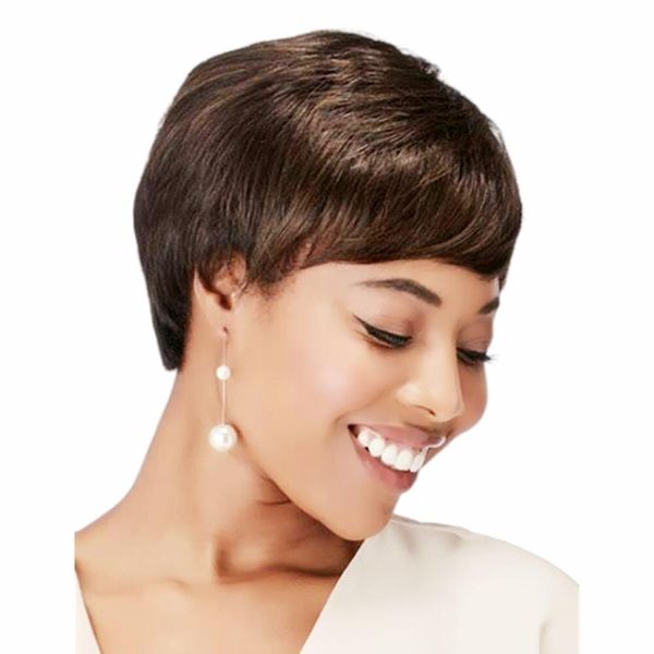 pixie cut brazilian human hair wigs remy full manchine drak brown wigs for women beauty short bob wig with bangs, Black;brown
pixie cut brazilian human hair wigs remy full manchine drak brown wigs for women beauty short bob wig with bangs, Black;brown