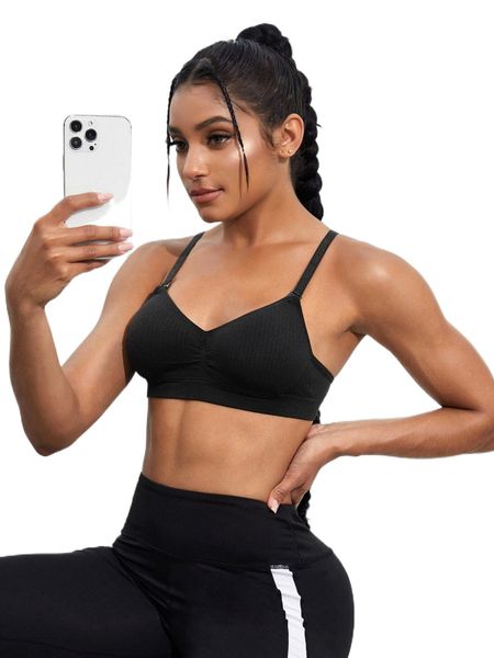 medium support seamless ruched sports bra f5vw#, Gray 
medium support seamless ruched sports bra f5vw#, Gray