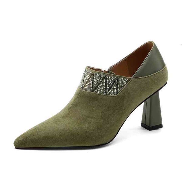 dress shoes spring and autumn women's shoes pointed thick high heels nest zipper naked boots sheep suede single j0o9, Black
dress shoes spring and autumn women's shoes pointed thick high heels nest zipper naked boots sheep suede single j0o9, Black