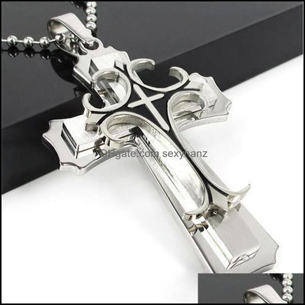 pendant necklaces gold jesus cross chain necklace for men male stainless steel jewelry womans accesories wholesale drop delivery 2021 dhvzn, Silver
pendant necklaces gold jesus cross chain necklace for men male stainless steel jewelry womans accesories wholesale drop delivery 2021 dhvzn, Silver