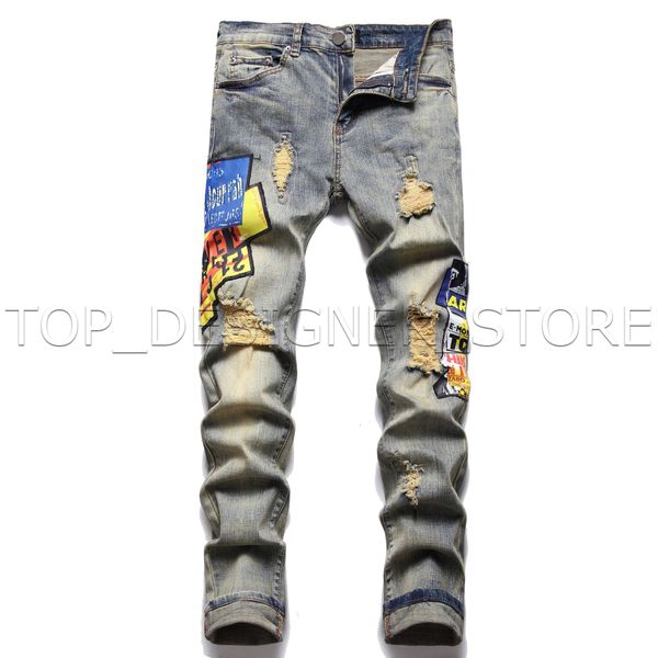 designer jeans new fashion hole worn patchwork medium waist men's denim pants wholesale casual 100% pure cotton quality 3, Blue
designer jeans new fashion hole worn patchwork medium waist men's denim pants wholesale casual 100% pure cotton quality 3, Blue