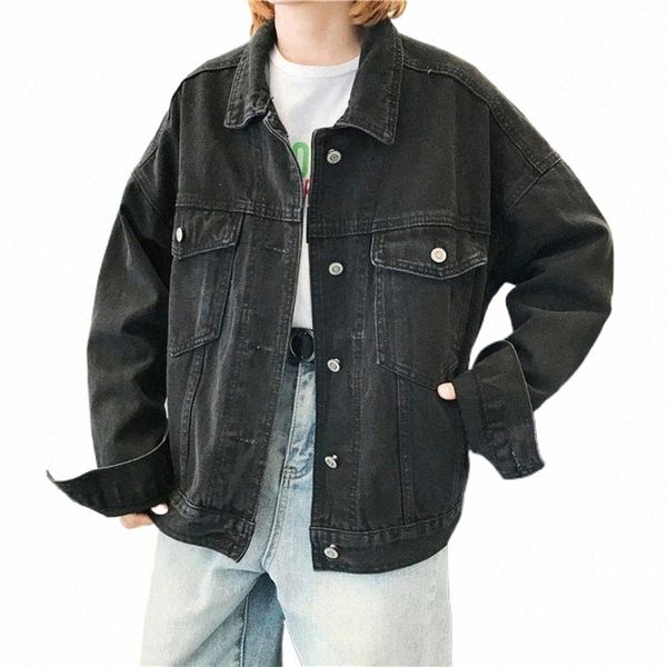 outwear clothes short bomber jacket women loose long sleeve jeans coat retro cowboy denim casual jean men's jackets f0o1#, Black;brown
outwear clothes short bomber jacket women loose long sleeve jeans coat retro cowboy denim casual jean men's jackets f0o1#, Black;brown