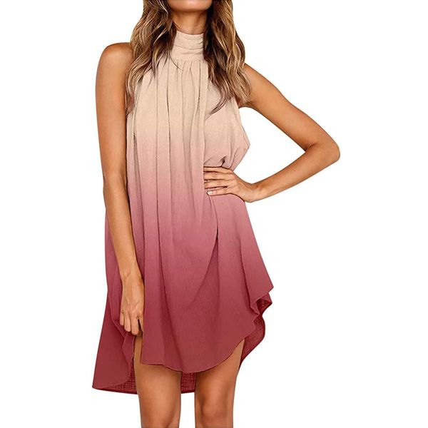 pullover women dress half high collar knee-length ombre color vest dress baggy with button summer sundress, Black;gray
pullover women dress half high collar knee-length ombre color vest dress baggy with button summer sundress, Black;gray