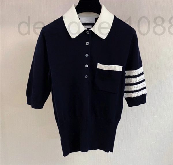 women's knits & tees designer 2022 spring and autumn new puppy knitted wool lapel b four bars college style short sleeve t-shirt polo f, White
women's knits & tees designer 2022 spring and autumn new puppy knitted wool lapel b four bars college style short sleeve t-shirt polo f, White