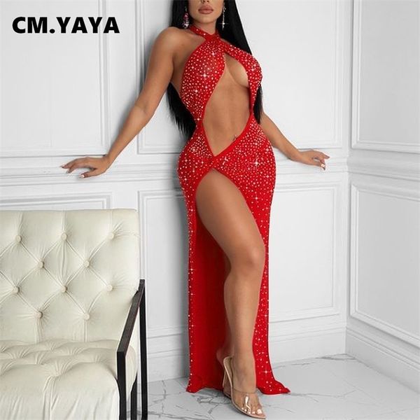 cm.yaya women rhinestones halter neck high slit maxi dress mesh see though ins party autumn winter long dresses 220506, Black;gray
cm.yaya women rhinestones halter neck high slit maxi dress mesh see though ins party autumn winter long dresses 220506, Black;gray