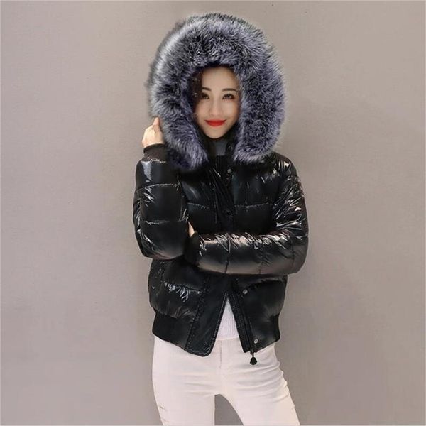 fashion winter women's jacket waterproof glossy coat winter down jackets big fur hooded short parkas winter jacket women outwear 201214, Black
fashion winter women's jacket waterproof glossy coat winter down jackets big fur hooded short parkas winter jacket women outwear 201214, Black