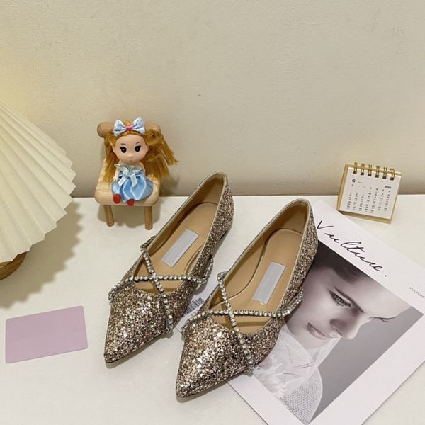 designer sandals rhinestone chain women crystal shoes pointed toe flat shoe banquet party dress shoes shiny black silver gold size 35-40
designer sandals rhinestone chain women crystal shoes pointed toe flat shoe banquet party dress shoes shiny black silver gold size 35-40