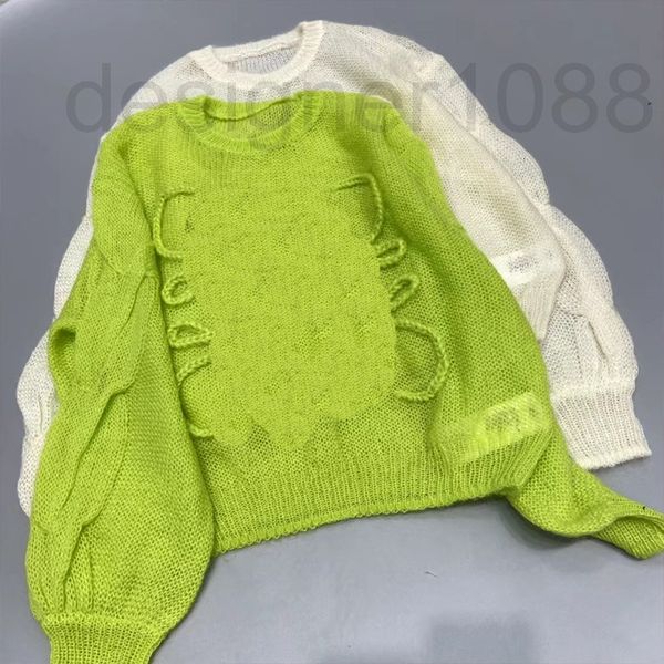 women's sweaters designer caishaofen's same mohair knitted round neck lazy pullover sweater hollow women's new in autumn 2022, White;black
women's sweaters designer caishaofen's same mohair knitted round neck lazy pullover sweater hollow women's new in autumn 2022, White;black