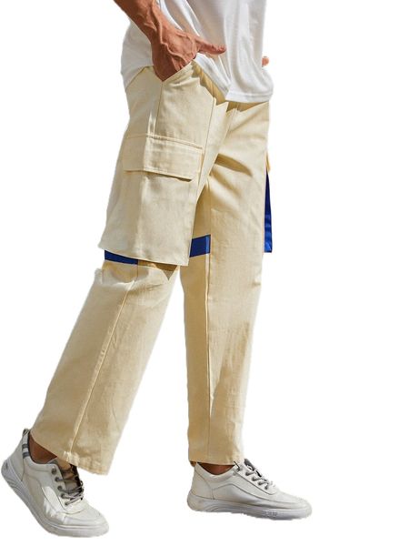 men flap pocket drawstring waist cargo pants e3bm#, Black
men flap pocket drawstring waist cargo pants e3bm#, Black