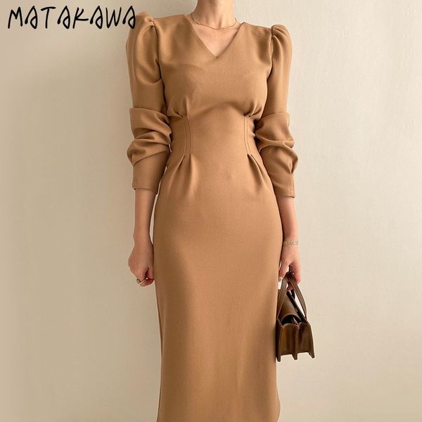 elegant vneck femme robe slimfit pleated slim waist long dress puff vestidos back slit bodycon woman 210506, Black;gray
elegant vneck femme robe slimfit pleated slim waist long dress puff vestidos back slit bodycon woman 210506, Black;gray
