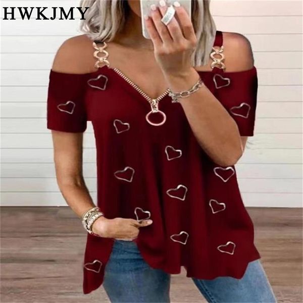 women fashion summer casual off shoulder short sleeved deep v-neck zipper blouses ladies loose printing t-shirt xs - 8xl 220407, White
women fashion summer casual off shoulder short sleeved deep v-neck zipper blouses ladies loose printing t-shirt xs - 8xl 220407, White