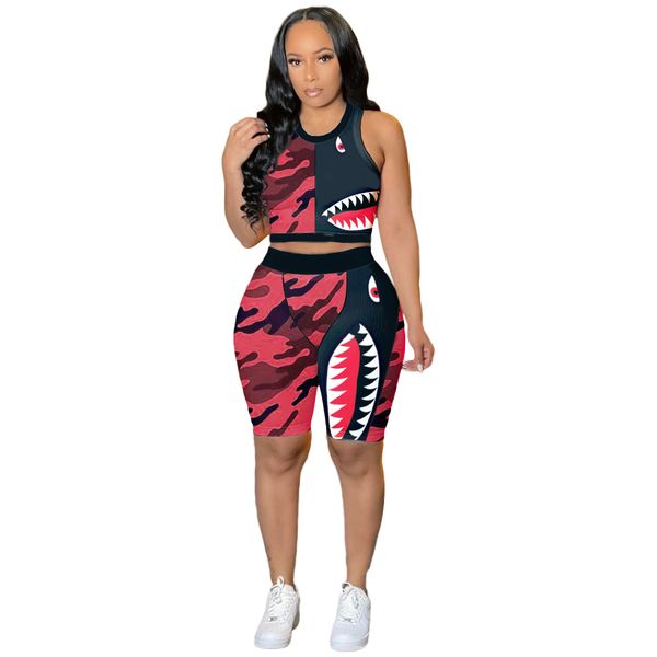 women's tracksuits shark tracksuit women designer clothing summer vest two piece set sportswear 3 colors optional, Gray
women's tracksuits shark tracksuit women designer clothing summer vest two piece set sportswear 3 colors optional, Gray
