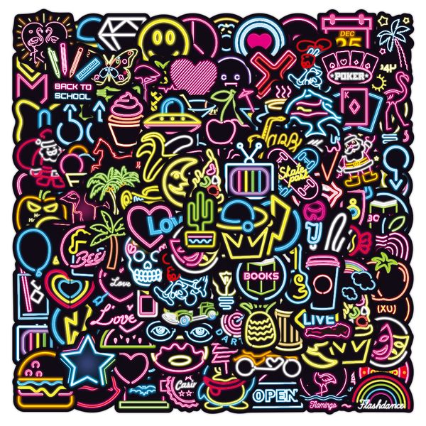 100pcs neon light mix graffiti stickers aesthetics for diy bike skateboard guitar lapfridge luggage cool decals kids toys
100pcs neon light mix graffiti stickers aesthetics for diy bike skateboard guitar lapfridge luggage cool decals kids toys