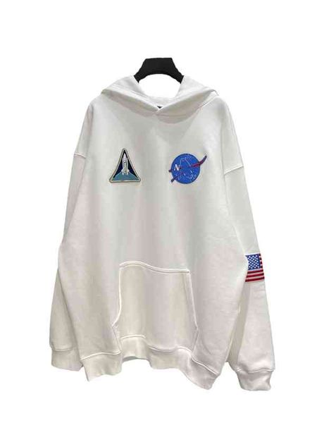 round neck ins paris style hip hop fashion brand nasa embroidered front and back alphabet pattern couple hoodie, Black
round neck ins paris style hip hop fashion brand nasa embroidered front and back alphabet pattern couple hoodie, Black