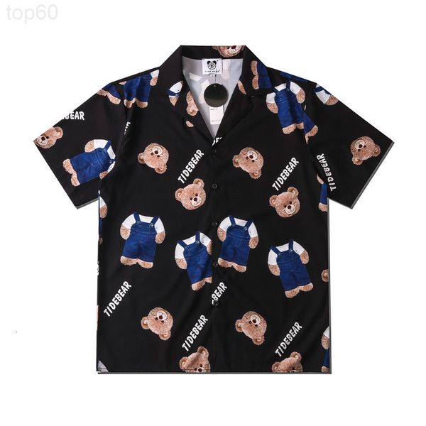men's casual shirts designer summer leisure fashion brand hippie cartoon bear digital printed cardigan short sleeved shirt loose men an, White;black
men's casual shirts designer summer leisure fashion brand hippie cartoon bear digital printed cardigan short sleeved shirt loose men an, White;black