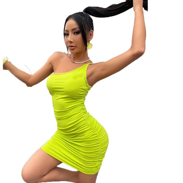 summer new european and american slim slanted shoulder pleated dress girl bag hip knitted sling short skirt female, Black;gray
summer new european and american slim slanted shoulder pleated dress girl bag hip knitted sling short skirt female, Black;gray