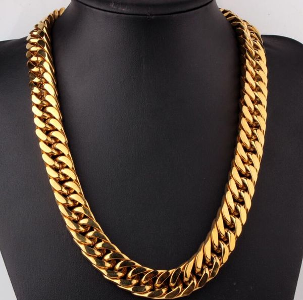 punk necklace chains electroplated 18k gold 60cm-17mm, Silver 
punk necklace chains electroplated 18k gold 60cm-17mm, Silver