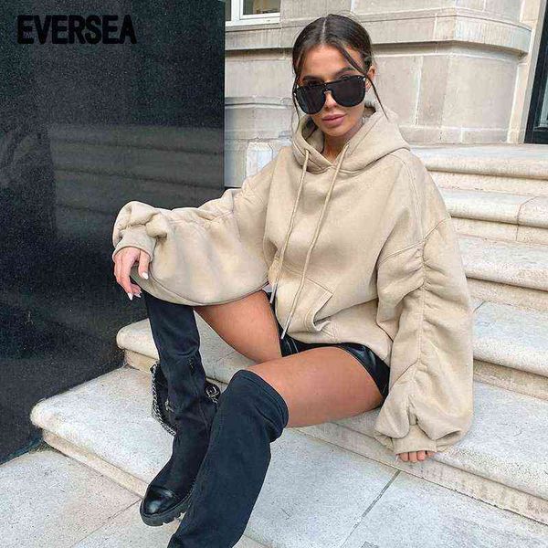 eversea pile sleeve women sweatshirt hoodies loose baggy drawstring lady winter korean fashion t220726, Black
eversea pile sleeve women sweatshirt hoodies loose baggy drawstring lady winter korean fashion t220726, Black