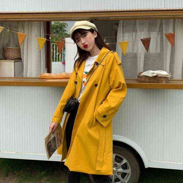 women's trench coats fashion double breasted mid-long coat women khaki slim belt cloak mujer windbreaker female abrigos brazil t220809, Tan;black
women's trench coats fashion double breasted mid-long coat women khaki slim belt cloak mujer windbreaker female abrigos brazil t220809, Tan;black