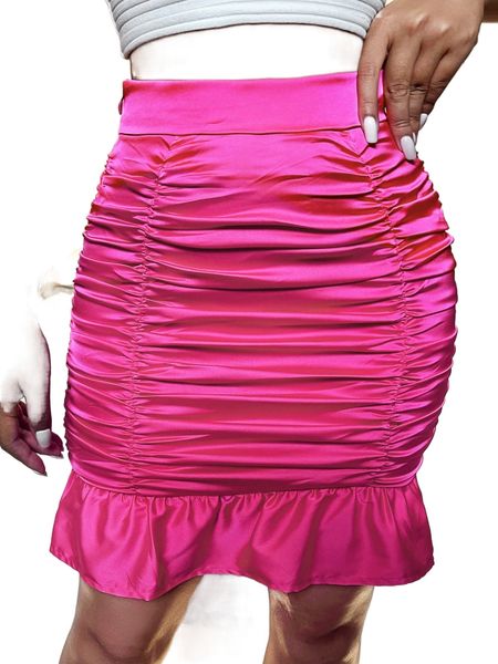 ruched ruffle hem bodycon skirt 10vj#, Black
ruched ruffle hem bodycon skirt 10vj#, Black