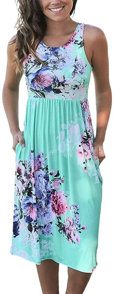 women summer sleeveless floral print racerback midi sun dresses with pocket n0p1#, White;black
women summer sleeveless floral print racerback midi sun dresses with pocket n0p1#, White;black