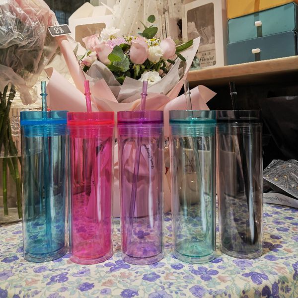 16oz skinny acrylic tumblers mixed colors plastic clear cups double wall portable easy to take transparent coffee mugs with lid and straw di
16oz skinny acrylic tumblers mixed colors plastic clear cups double wall portable easy to take transparent coffee mugs with lid and straw di