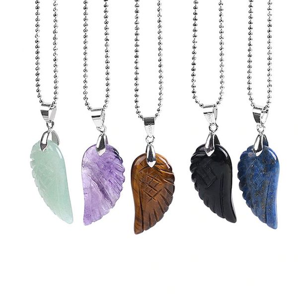 natural crystal stone pendant necklace wings of angels men's and women's aura jewelry obsidian necklaces pendants stxl010, Silver
natural crystal stone pendant necklace wings of angels men's and women's aura jewelry obsidian necklaces pendants stxl010, Silver