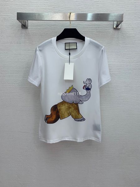 women's t-shirt spring / summer 21 cartoon parent-child elephant printed front piece silk stitched back cotton round neck short sleeve, White
women's t-shirt spring / summer 21 cartoon parent-child elephant printed front piece silk stitched back cotton round neck short sleeve, White