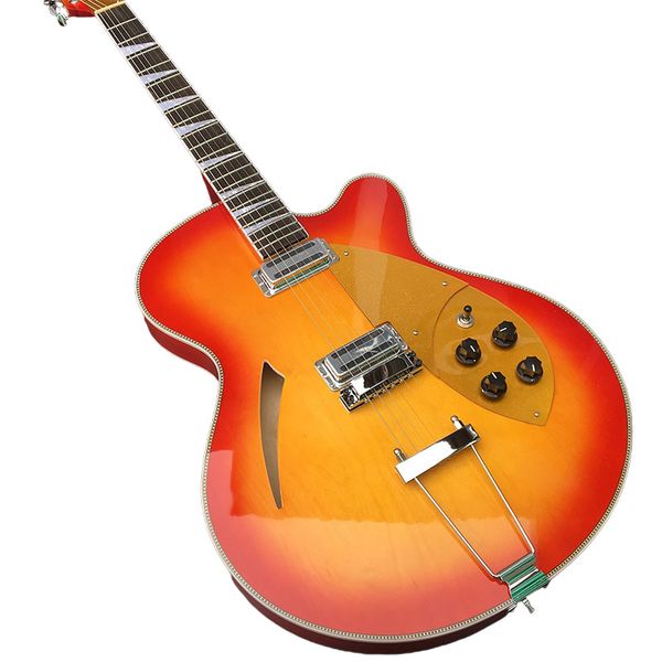 381 360 370 6 strings cherry sunburst semi hollow body electric guitar gloss varnish rosewood fingerboard, checkerboard binding, sparkle gol
381 360 370 6 strings cherry sunburst semi hollow body electric guitar gloss varnish rosewood fingerboard, checkerboard binding, sparkle gol