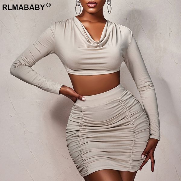 night club party pile collar long sleeve folds 2 piece set women crop and high waist package hip skirts outfits suit, Black;gray
night club party pile collar long sleeve folds 2 piece set women crop and high waist package hip skirts outfits suit, Black;gray