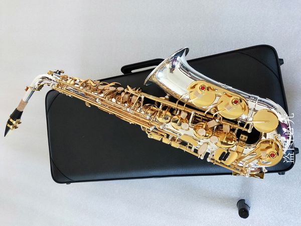 a-wo37 alto saxophone silver plated gold key professional sax with mouthpiece case
a-wo37 alto saxophone silver plated gold key professional sax with mouthpiece case