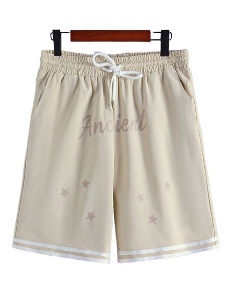 men star & letter graphic drawstring waist shorts n0tb#, White;black
men star & letter graphic drawstring waist shorts n0tb#, White;black