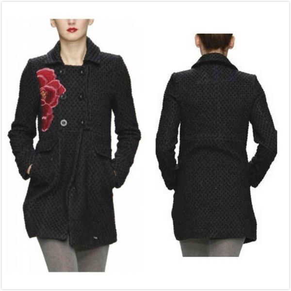 women's fur faux foreign trade pure original spain single d family corsage slim middle long coat embroidered women's wool, Black
women's fur faux foreign trade pure original spain single d family corsage slim middle long coat embroidered women's wool, Black