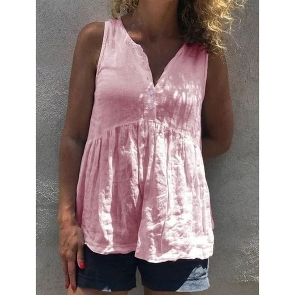 plus size s5xl summer women clothes v neck casual sleeveless elegant blouse ladies blusa loose solid buttons shirt sj2934m y200622, White
plus size s5xl summer women clothes v neck casual sleeveless elegant blouse ladies blusa loose solid buttons shirt sj2934m y200622, White