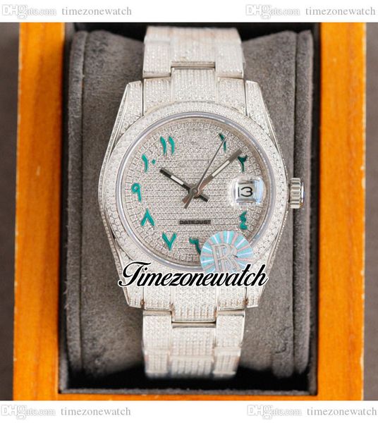 rf 36mm 126234 miyota automatic mens ladies watch paved diamond dial green arabic script fully iced out 904l steel bracelet womens jewelry t, Slivery;brown
rf 36mm 126234 miyota automatic mens ladies watch paved diamond dial green arabic script fully iced out 904l steel bracelet womens jewelry t, Slivery;brown