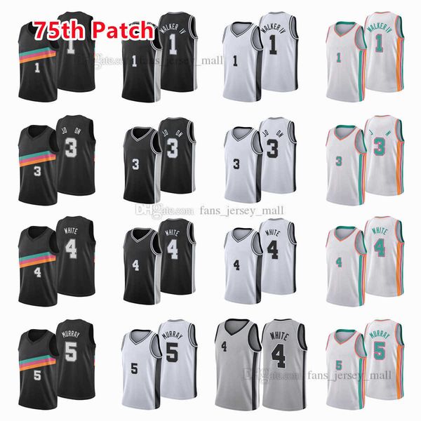 printed 75th patch city basketball jerseys derrick 4 white dejounte 5 murray lonnie 1 walker keldon 3 johnson jersey color white black custo, Black;red
printed 75th patch city basketball jerseys derrick 4 white dejounte 5 murray lonnie 1 walker keldon 3 johnson jersey color white black custo, Black;red