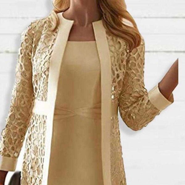 2022 casual dresses oriya elegant mature women fashion spring autumn slim dress long sleeve cardigan set lace for party, Black;gray
2022 casual dresses oriya elegant mature women fashion spring autumn slim dress long sleeve cardigan set lace for party, Black;gray