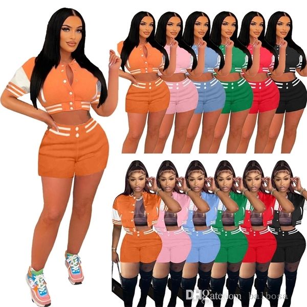 summer designer womens baseball tracksuits sweatsuit set short sleeve t shirt two piece outfits fashionl jackets sport jogging varsity suit, Gray
summer designer womens baseball tracksuits sweatsuit set short sleeve t shirt two piece outfits fashionl jackets sport jogging varsity suit, Gray