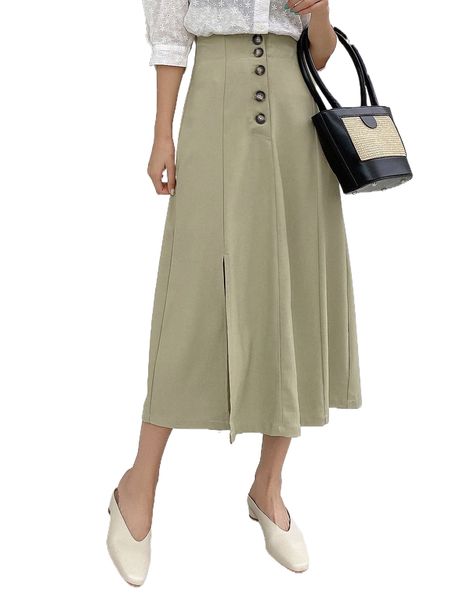 dazy button fly split thigh skirt k6rt#, Black
dazy button fly split thigh skirt k6rt#, Black