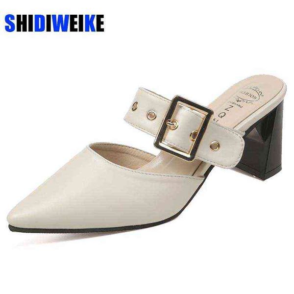 slippers bombas femininas dedo do p apontado meados de saltos mules couro do plutnio deslizamento em fivela de metal sapatos de vero sandlia, Black
slippers bombas femininas dedo do p apontado meados de saltos mules couro do plutnio deslizamento em fivela de metal sapatos de vero sandlia, Black