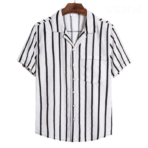 men's casual shirts men striped shirt breathable loose lapel neck short sleeve 2022 streetwear vacation brand camisa, White;black
men's casual shirts men striped shirt breathable loose lapel neck short sleeve 2022 streetwear vacation brand camisa, White;black