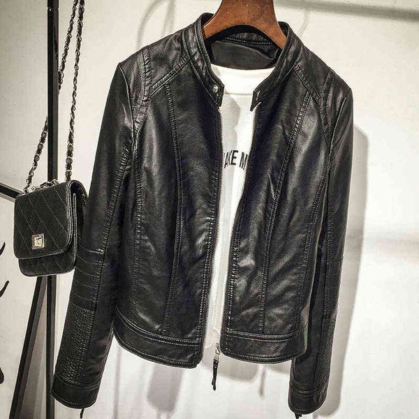 slim female leather jacket spring autumn zipper long sleeve pocket ladies coat fashion bomber biker motorcycle jacket women l220728, Black
slim female leather jacket spring autumn zipper long sleeve pocket ladies coat fashion bomber biker motorcycle jacket women l220728, Black