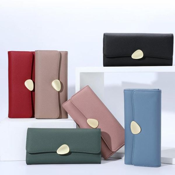 wallets lychee pattern tri-fold women's wallet designer female long clutch bag solid color buckle fashion card holder phone purse, Red;black
wallets lychee pattern tri-fold women's wallet designer female long clutch bag solid color buckle fashion card holder phone purse, Red;black
